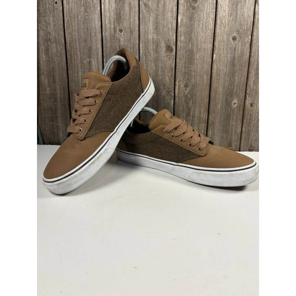 Vans Deluxe Comfort Ortholite Mens Sneaker Shoes Sz 10.5 Brown Skate Shoe